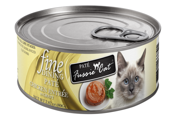 Fussie Cat Fine Dining - Pate - Chicken Entree in Gravy Canned Cat Food (2.82 oz (80g) Can)