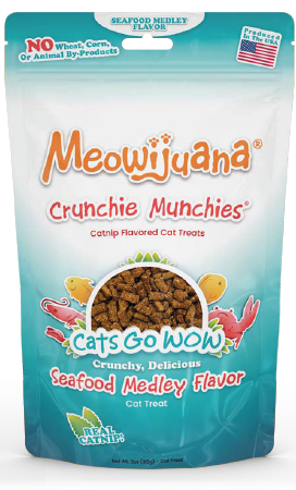 Meowijuana Seafood Medley Flavor Crunchie Munchie® Cat Treat (3 Oz)