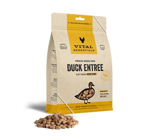 Vital Essentials Freeze-Dried Raw Duck Entree Mini Nibs Cat Food (8 oz)