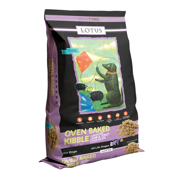 Lotus Grain-Free Lamb & Turkey Liver Recipe Dry Dog Food (4 lb)