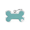 MyFamily Basic Handmade Big Light Blue Bone ID Tag (Light Blue - BASIC HANDMADE Bones)