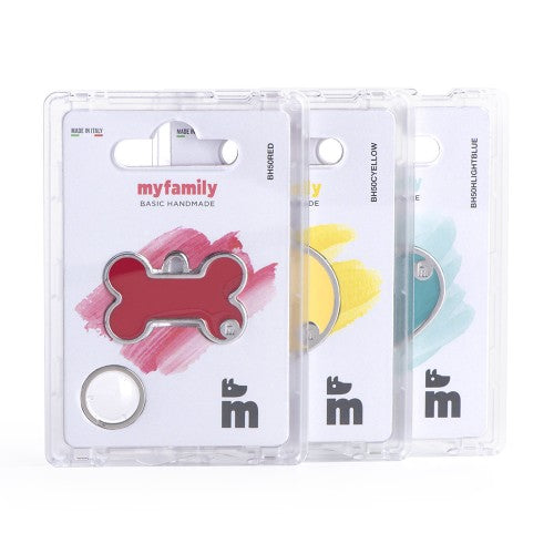 MyFamily Basic Handmade XL Black Bone ID Tag (Black - BASIC HANDMADE Bones)