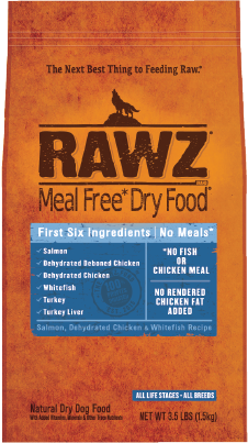 Rawz Salmon, Dehydrated Chicken & Whitefish Recipe Meal Free Dry Dog Food (3.5lb)