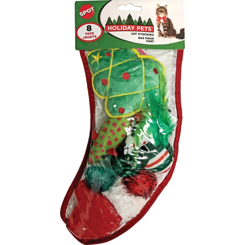 SPOT HOLIDAY CAT STOCKING (8 PK, ASSORTED)