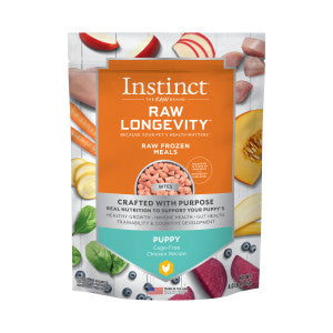 Instinct Raw Longevity Frozen Bites Cage-Free Chicken Recipe For Puppies (4 lb)